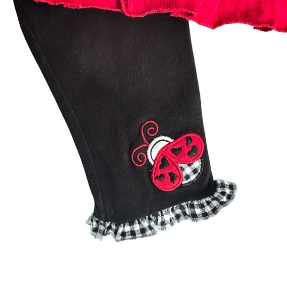 Starting Out Infant Girls 12 Months White Red Ladybug Gingham Ruffle Outfit Set - Picture 6 of 9